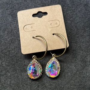 Brand new rainbow crystal earrings